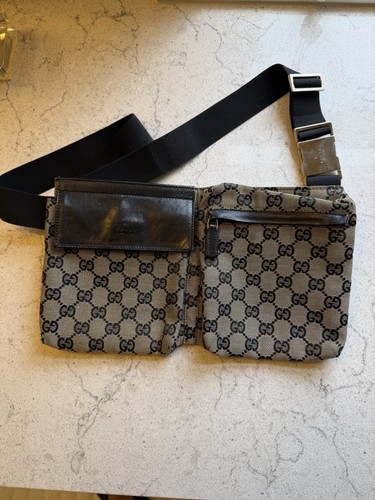 Gucci vintage canvas double - gg,