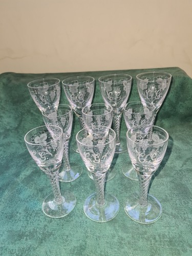 Ten crystal glasses - crystal, double