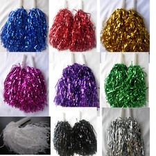 5 Pair Cheerleader Pompoms Hen party Fancy Dress Pom Pom Accessory Dance 