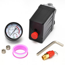 Air Compressor Pressure Switch Single Phase with Gauge & Safety Valve UK