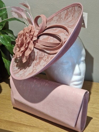 Pink lace disc fascinator hat - fascinator,