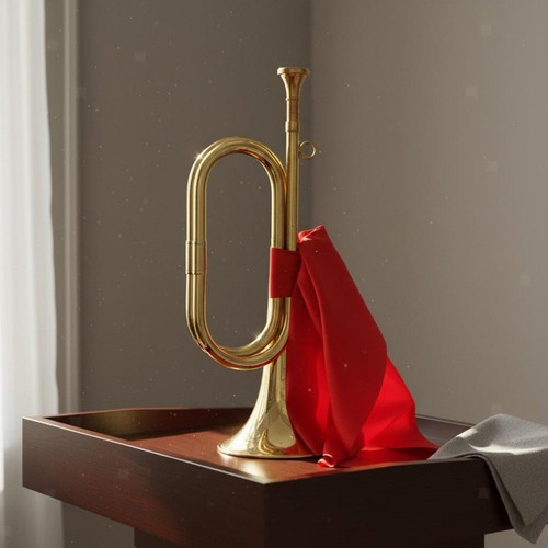 Brass musical horn sturdy - brass,