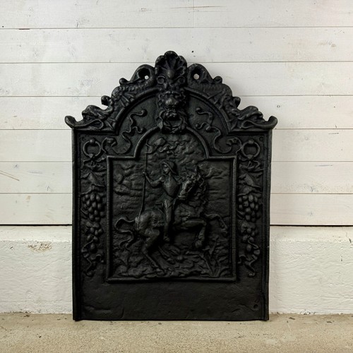 Antique cast iron fire back - antique,