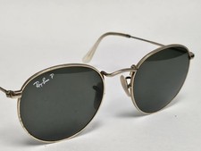 Ray Ban P Polarized Round Metal Gold Designer Sunglasses RB 3447 Made in Italy