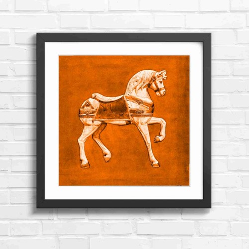 Vintage white carousel horse - vintage,
