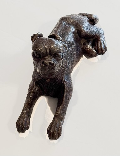 Antique reclining dog figurine - dog,
