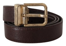 DOLCE & GABBANA Belt Brown Calf Leather Vintage Logo Metal Buckle s. 95cm/ 3