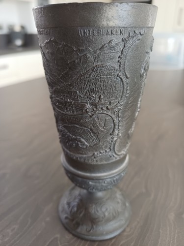 Vintage pewter drinking goblet - vintage,