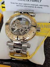 Invicta Subaqua Noma I - Automatic BRIDGE Mvmnt Skeleton Gold Bezel mens watch 