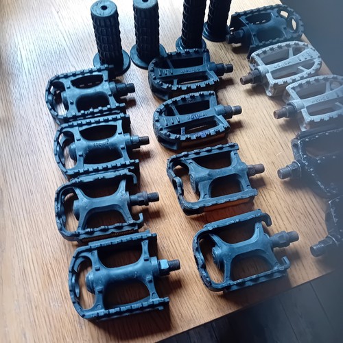 Raleigh bmx pedals and grips - and,