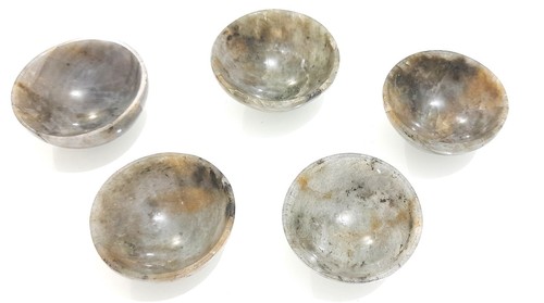 Natural labradorite bowl