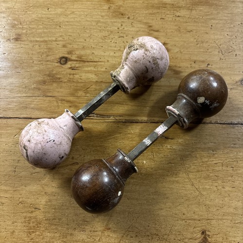 Victorian wooden door knobs - door,