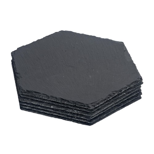 Hexagon slate placemats 30 - slate,