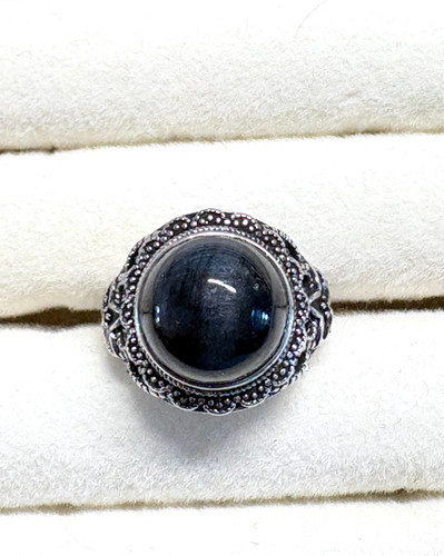 Natural black onyx cabochon - natural,