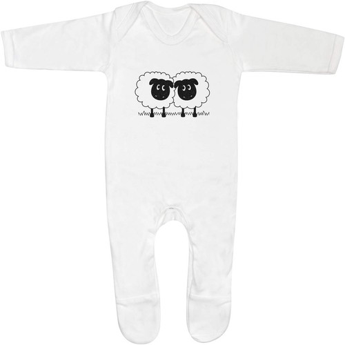 Pair sheep baby sleepsuit - 'pair, sheep'
