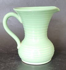 Vintage Lovatt's stoneware ribbed jug - green 15 cm