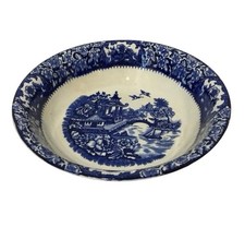 Olde Alton Ware England Blue and White Bowl Floral Design