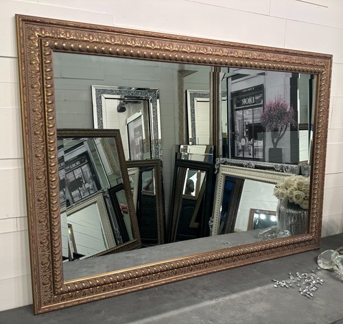 Large antique gold mirror - x,