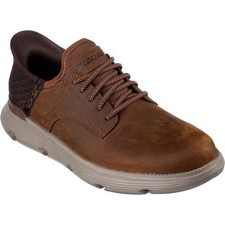 Skechers Garza Gervin Mens Slip Ins Hands Free Shoes Brown Size 8-13