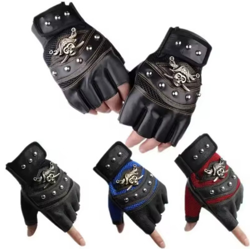 Unisex punk studded fingerless - unisex,