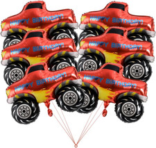 Monster Truck Balloons Birthday Racing Party Supplies, 6Pcs