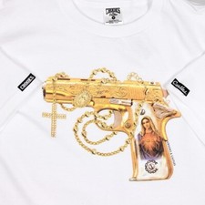 CROOKS and CASTLES Hail Mary  T-Shirt White - Small, Medium or Large