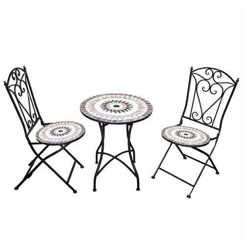 3pcs mosaic bistro set - set, folding