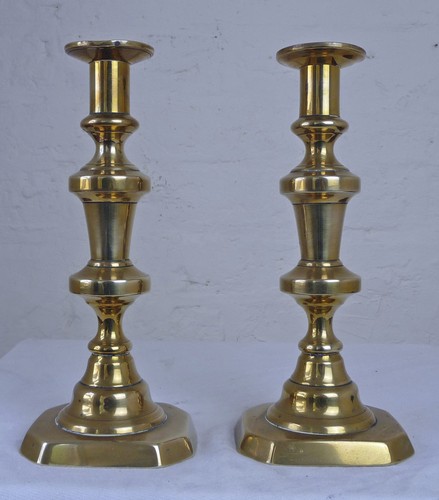 Pair vintage solid - vintage, brass