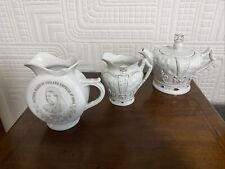 Queen Victoria 1887 Golden Jubilee Jug With Similar Crown Teapot & Jug