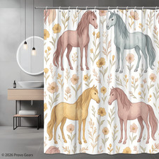 Floral Horse Shower Curtain -