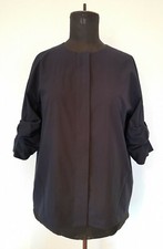 COS navy blue lagenlook quirky sleeve detail  boxy shirt top Size EUR 36