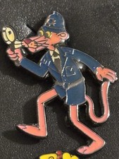 vintage pink panther police man detective badge pin
