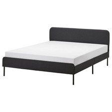 IKEA SLATTUM GREY DOUBLE BED FRAME
