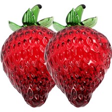 Crystal Fruit Ornament Set of 2 for Kitchen and Dining Decor