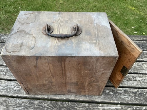 Vtg old wood worm antique - ,