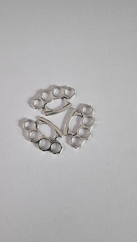 Silver knuckle duster pendant - knuckle,