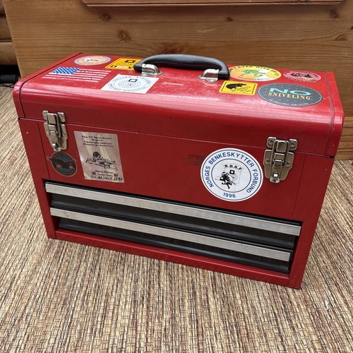 Vintage red metal drawer - red,