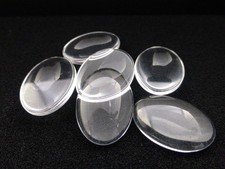 10 x Clear Glass Oval Domed