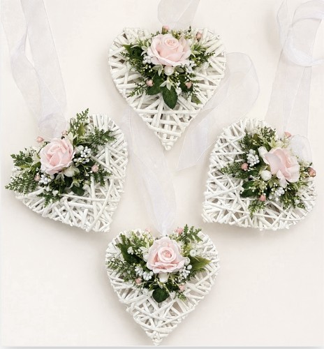 White wicker heart hanging - wicker,