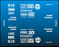 36-pc Belly Pan Lower Fairing Sponsor Sticker SET for SUZUKI GSX-R Decals WHITE