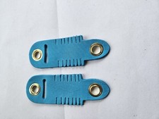  PAIR OF LIGHT BLUE LEATHER ALYMERI ANKLETS FOR FALCONRY