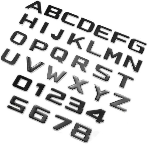 Metal car letters badge - metal,