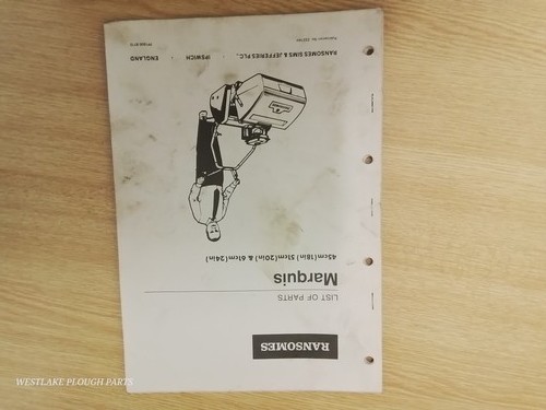 Ransomes parts list marquis - ransomes,