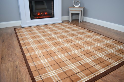 Brown beige tartan - tartan, living