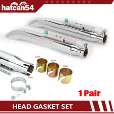 1 Pair 20'' Universal Motorcycle Exhaust Pipe Silencer For Cafe Racer Chopp