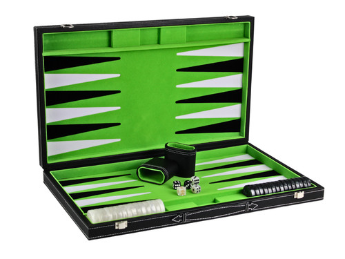 Lime green leather backgammon - lime,