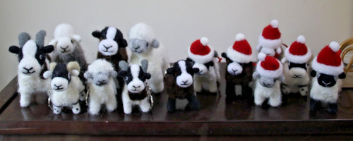 Needle felted sheep various - felted,