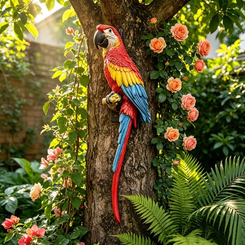 Hand painted scarlet macaw - hand-painted,
