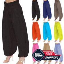 Womens Italian Alibaba Trousers Ladies Baggy Harem Pants Summer Yoga UK 8-22