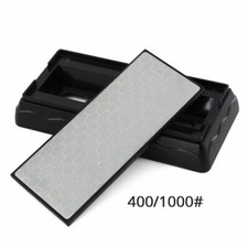 LARGE DOUBLE-SIDED DIAMOND SHARPENING STONE SHARPENER GRIT KITCHEN 400&1000